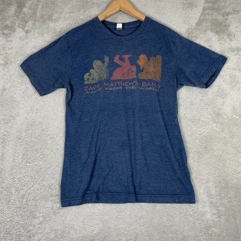 Dave Matthews Band Shirt Mens Medium Blue Away From the World Tour Band Tee USA